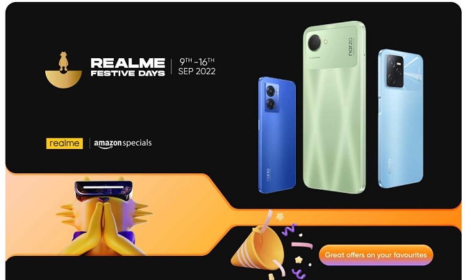 India Desire : Amazon Realme Festive Days Sale: Get Upto Rs 5000 Off On Realme Smartphones + Extra 10% Off With SBI Cards [9th-16th Sep 2022]